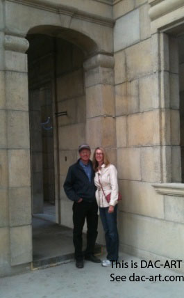 Ted and Renee in the stone interior of this DAC-ART home